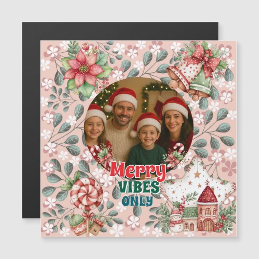 Merry Vibes Only – Funny Christmas Card  (Voorkant / Achterkant)