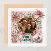 Merry Vibes Only – Funny Christmas Card (Voorkant / Achterkant)