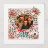 Merry Vibes Only – Funny Christmas Card Kaart (Voorkant)
