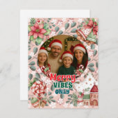 Merry Vibes Only – Funny Christmas Card RSVP Kaartje (Voorkant / Achterkant)