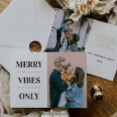Merry Vibes Only Funny Family Fotokerstkaart Bedankkaart