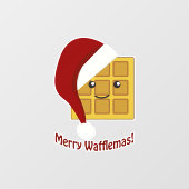 Merry Wafflemas kerstwaffle  Raamsticker (Vel)