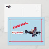 Merry Waving Santa Says Briefkaart (Voorkant / Achterkant)