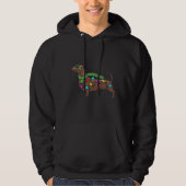 Merry Weiner-kerstboomverlichting Dachshund Hoodie (Voorkant)