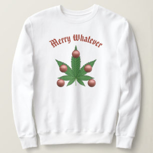 Merry What Funny Weed Leaf kerstboom Trui