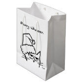 Merry What - Grumpy Kerstmis van Cat Medium Cadeauzakje (Voorkant Gekanteld)