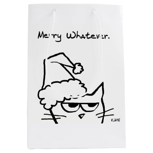 Merry What - Grumpy Kerstmis van Cat Medium Cadeauzakje (Voorkant)