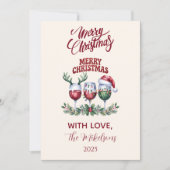 Merry Wine Christmas Feestdagenkaart (Voorkant)