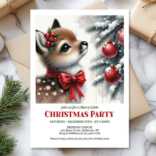 Merry winter scene Christmas kids invitation