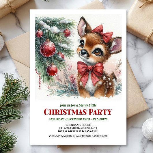 Merry winter scene Christmas kids invitation digit