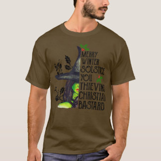 Merry Winter Solstice You Thieving Christelijk Bas T-shirt