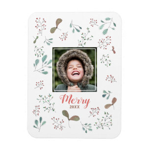 Merry Winter Woodland kerstfoto Magnet Magneet