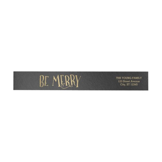 Merry Wishes Bewerkbare kleur wraparound label (Individueel)