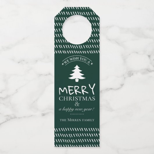Merry Wishes Personalized Bottle Hanger (Voorkant)