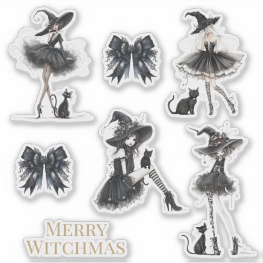 Merry Witchmas Gothic Witch Sticker Pack (Devant)