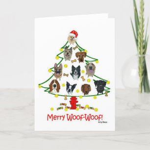 Merry Woof-Woof Dog reproduit la carte de Noël