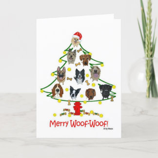 Merry Woof-Woof Dog reproduit la carte de Noël