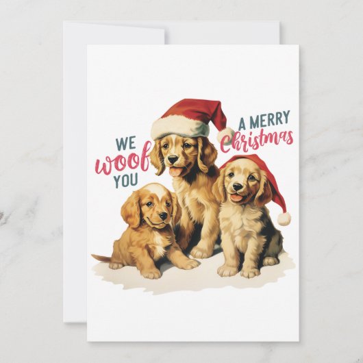 Merry Woofmas 2023: Retro Labrador Kerst Feestdagenkaart (Voorkant)