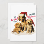 Merry Woofmas 2023: Retro Labrador Kerst Feestdagenkaart (Voorkant / Achterkant)