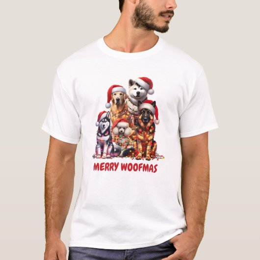Merry Woofmas Chien Noël T-shirt (Devant)