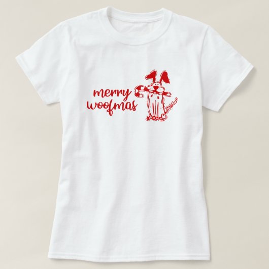 Merry Woofmas Chien Noël T-shirt (Design devant)