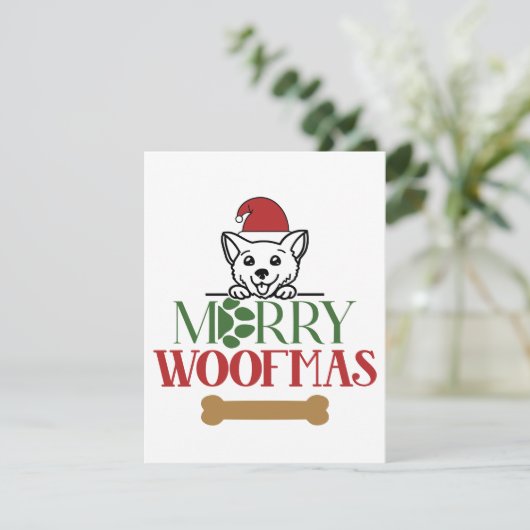 Merry Woofmas Christmas Kaart (Staand voorkant)