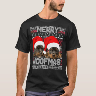 Merry Woofmas de Puppies van de Rottweiler met San T-shirt