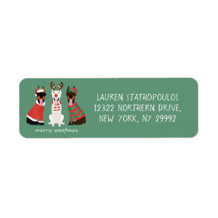 Merry Woofmas Dobermann Kersthonden Etiket