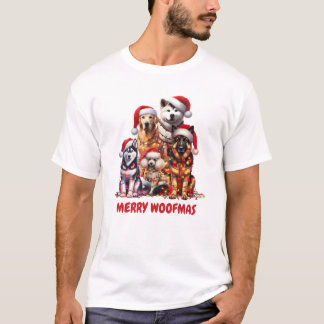 Merry Woofmas Dog Kerstmis T-Shirt