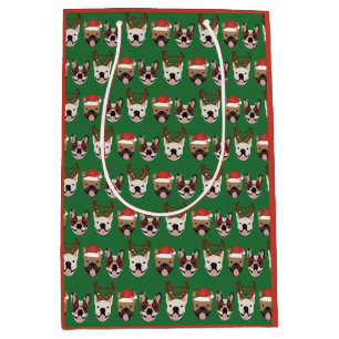 Merry Woofmas Franse Bulldogs Kerstmis Medium Cadeauzakje