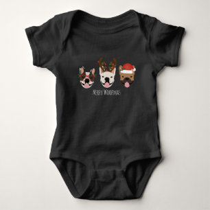 Merry Woofmas Franse Bulldogs Kerstmis Romper