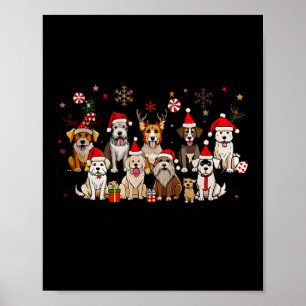 Merry Woofmas Funny Dogs Kerstmis Poster