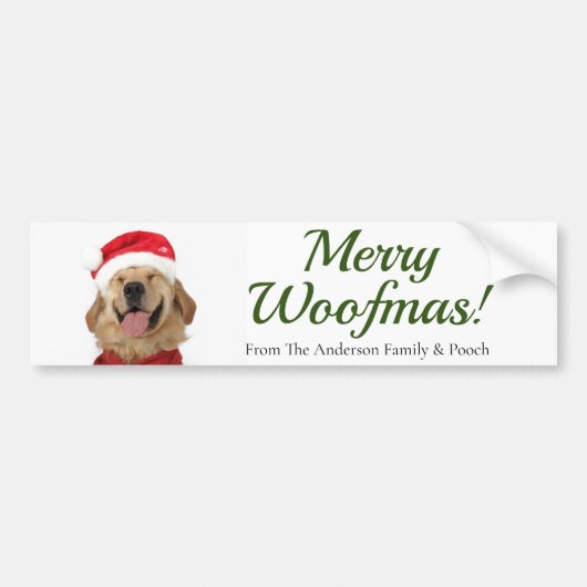 Merry Woofmas. hondenliefhebbers Bumpersticker (Voorkant)