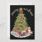 Merry Woofmas Hondenontwerp- Beagle Feestdagenkaart (Achterkant)