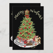 Merry Woofmas Hondenontwerp- Chihuahua Feestdagenkaart (Voorkant / Achterkant)