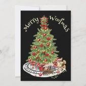 Merry Woofmas Hondenontwerp- Chihuahua Feestdagenkaart (Achterkant)