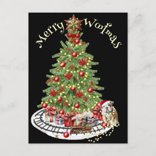 Merry Woofmas Hondenontwerp - English Bulldog Briefkaart