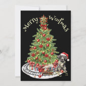 Merry Woofmas Hondenontwerp- Grote Deen Feestdagenkaart (Achterkant)