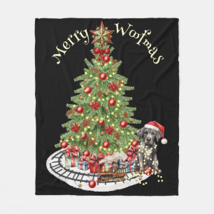 Merry Woofmas Hondenontwerp- Grote Deen Fleece Deken