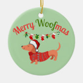 Merry WOOFmas Keramisch Ornament (Voorkant)