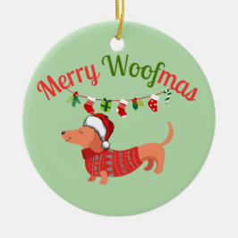 Merry WOOFmas Keramisch Ornament