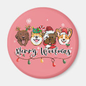 Merry Woofmas Magnet de typographie (Devant)