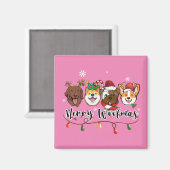 Merry Woofmas Magnet de typographie (Recto/Verso)