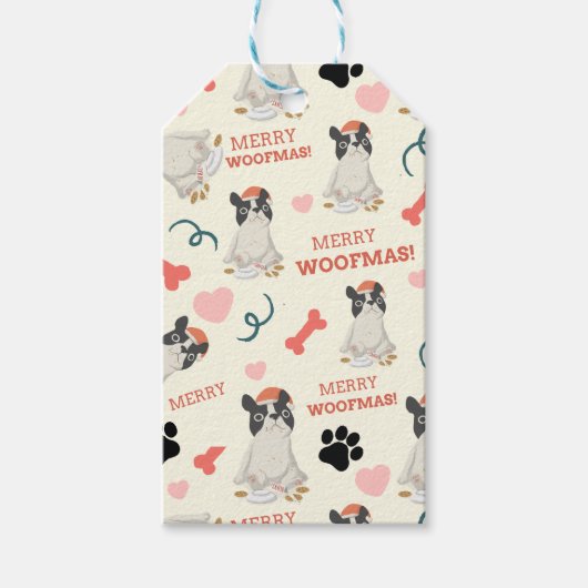 Merry WOOFMAS Medium Gift Bag Cadeaulabel (Voorkant)