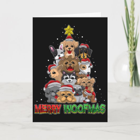 Merry Woofmas - Merry Christmas For Dog Lovers Kaart (Voorkant)