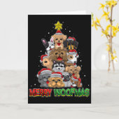 Merry Woofmas - Merry Christmas For Dog Lovers Kaart (Gele Bloem)