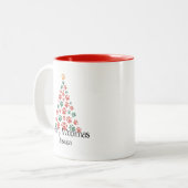 Merry Woofmas Mug - Coupe Empreinte de patte d'arb (Devant gauche)