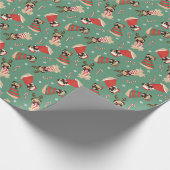 Merry Woofmas Pug Dogs Cadeaupapier (Hoek)