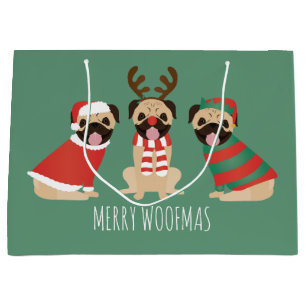 Merry Woofmas Pug Dogs Groot Cadeauzakje