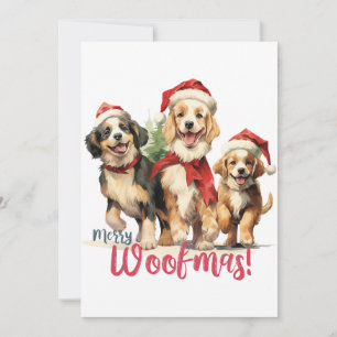  Merry Woofmas Puppy Design Schattige Huisdier Hon Feestdagenkaart